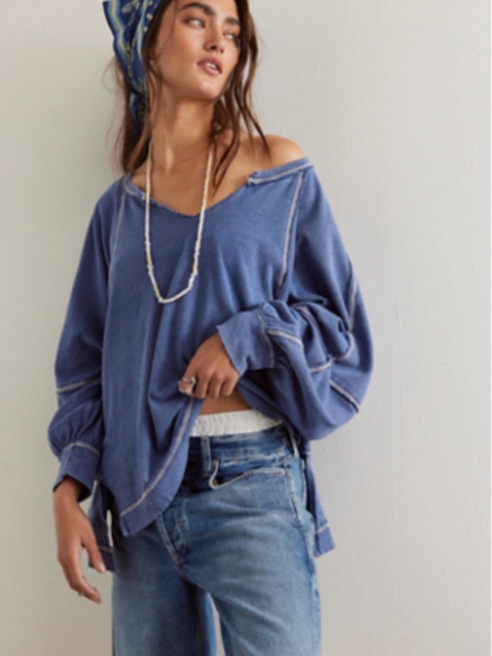 Free People Wish I Knew Relaxed Balloon Sleeve Tee